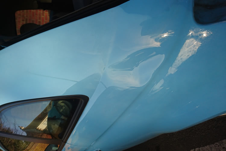 Fiat 500 Dented Bodywork before Paintless Dent Removal